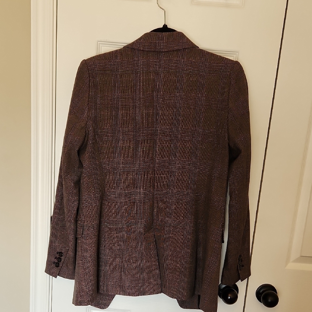 LOFT Textured Brown Double-Breasted Blazer - Picture 5 of 8